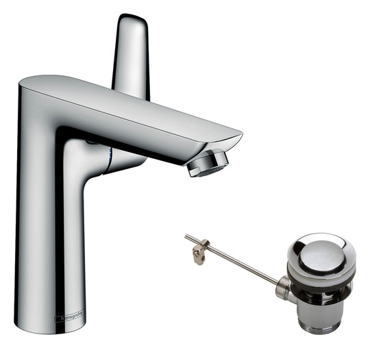 hansgrohe Waschtisch-Einhebelmischer 150 Talis E mit Zugstangen-Ablaufgarnitur, chrom