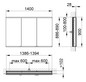 KEUCO Spiegelschrank Royal Modular 2.0 1400 x 900 x 120 mm, 2 Steckdosen, Wandeinbau, 3 Türen, beleuchtet