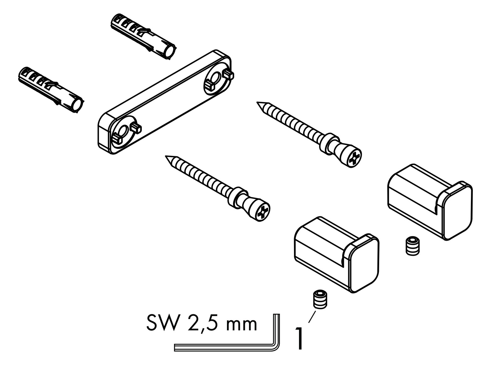 hansgrohe Doppelhaken AddStoris Wandmontage, Metall, mattweiß