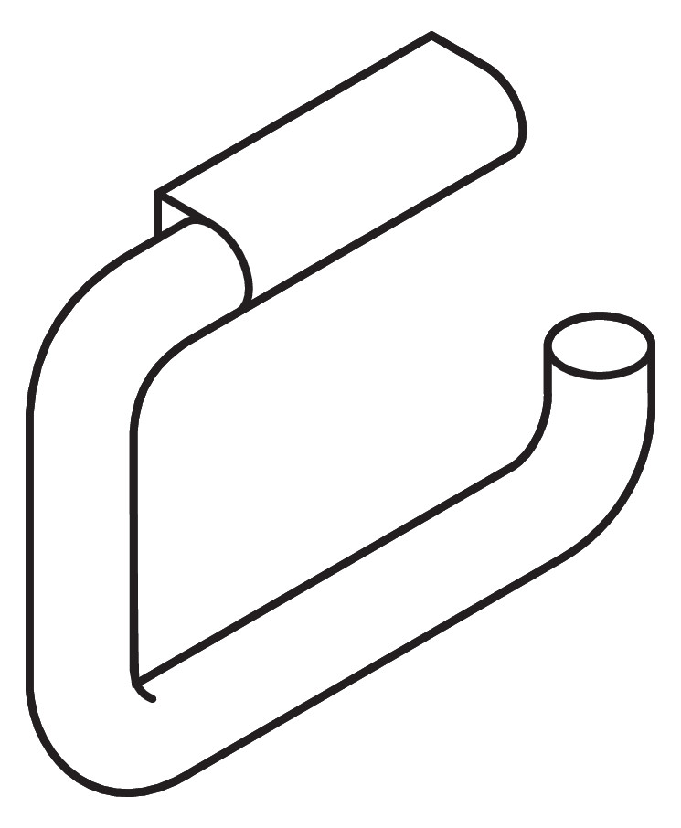 HEWI Toilettenpapierhalter 805 rechtwinklig gebogen, Edelstahl matt geschliffen