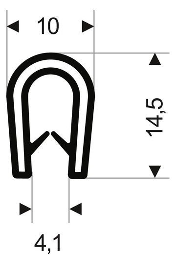 fortis-Flexibler-Kantenschutz, schwarz - KB 1-4,5mm,...
