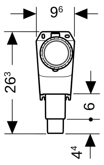 Geberit Hygienespülung Rapid Ø 50 mm, G 1/2, AP, für Kalt-/Warmwasserleitung, mit Batterie