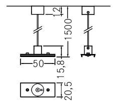 Seilabhängung si Alu L1500mm Seilabhängung si Alu L1500mm