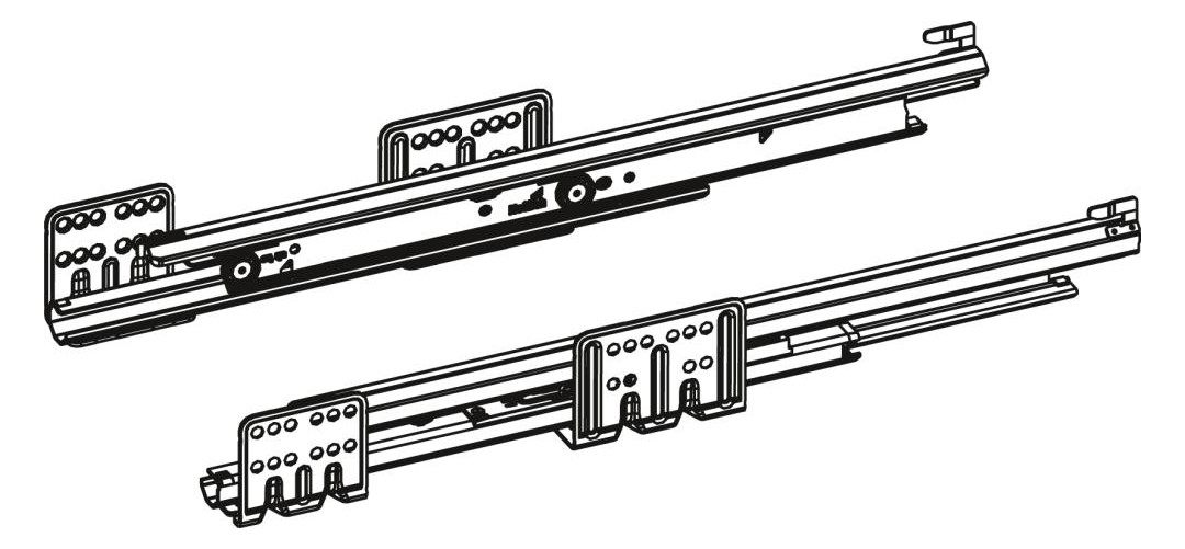 Bild Vollauszug,500mm,links und rechts 9240936,mit Silent System,Push-to-open - Hettich-1