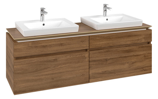 V&B Waschtischunterschrank Legato 160x55x50cm, für 2 Waschtische, Kansas Oak