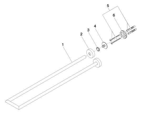 Dornbracht Handtuchhalter META 2-teilig, starr, 500 mm, chrom gebürstet