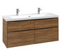 V&B Waschtisch-Unterschrank Subway 3.0 127,2x57,6x47,8cm, ohne LED/Griff Volcano black, kansas oak
