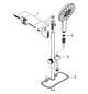 GROHE Brausegarnitur Rainshower SmartActive 150 90cm Brausestange, 3 Strahlarten, chrom