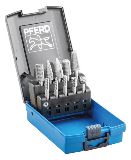 PFERD-HSS-Frässtift-Satz 82 - 10-teilig, Z3, Schaft 6mm