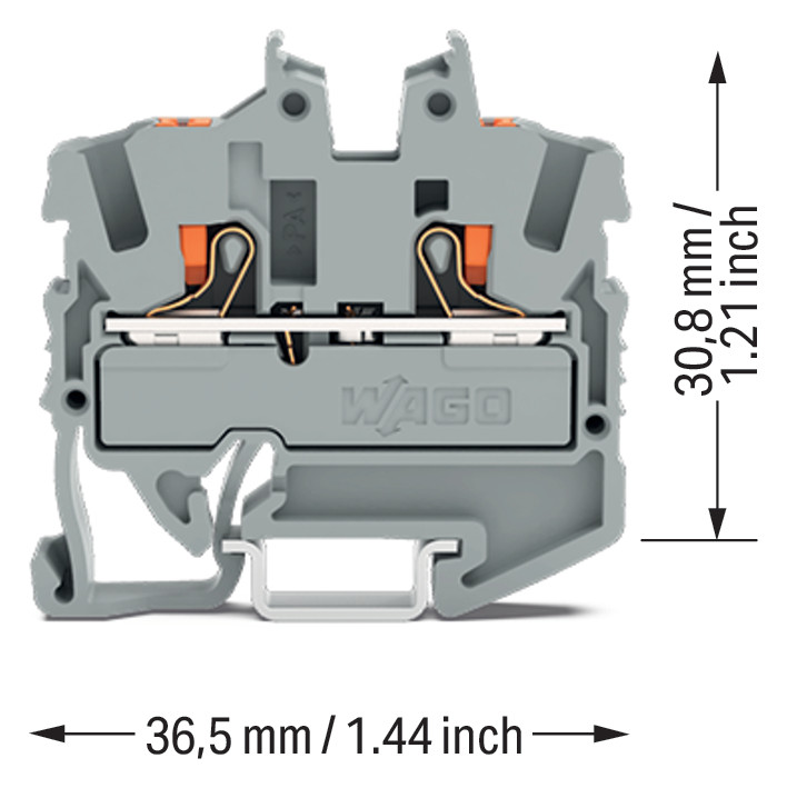 Reihenklemme 0,25-4qmm 1Etage 2kl gr 24A TS35 Hutschiene TH35