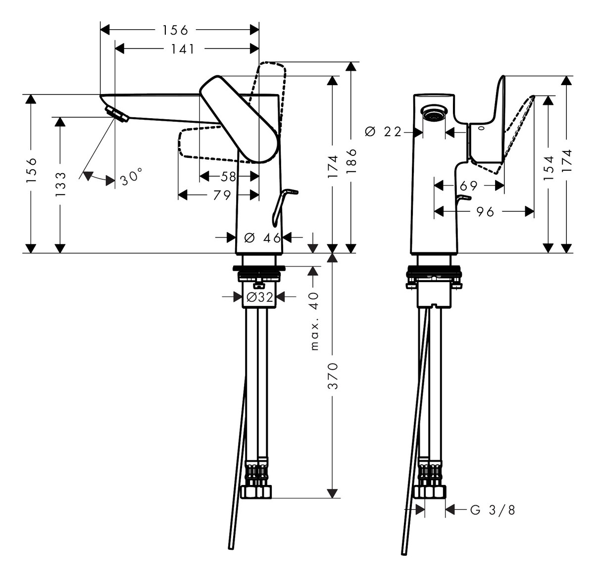 hansgrohe Waschtisch-Einhebelmischer 150 Talis E mit Zugstangen-Ablaufgarnitur, chrom