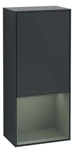 V&B Seitenschrank Wandbeleuchtung Finion 41,8cm, rechts, Regal unten Olive Matt, Midnight Blue Matt Lacquer