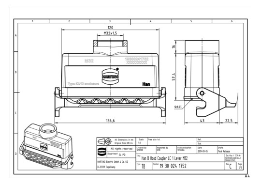 HART Kupplungsgehäuse M32    19300241752 