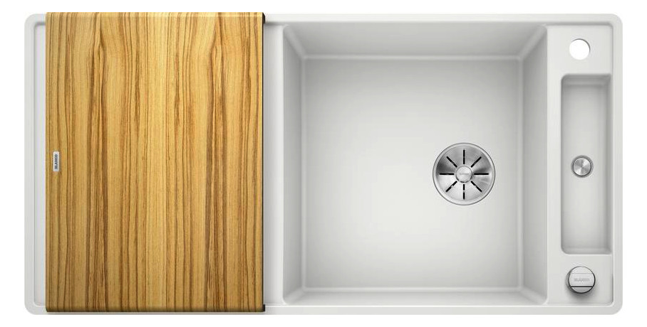 Blanco Spüle AXIA III XL S-F SILGRANIT 99 x 50 cm, weiß, reversibel, mit Holzschneidbrett