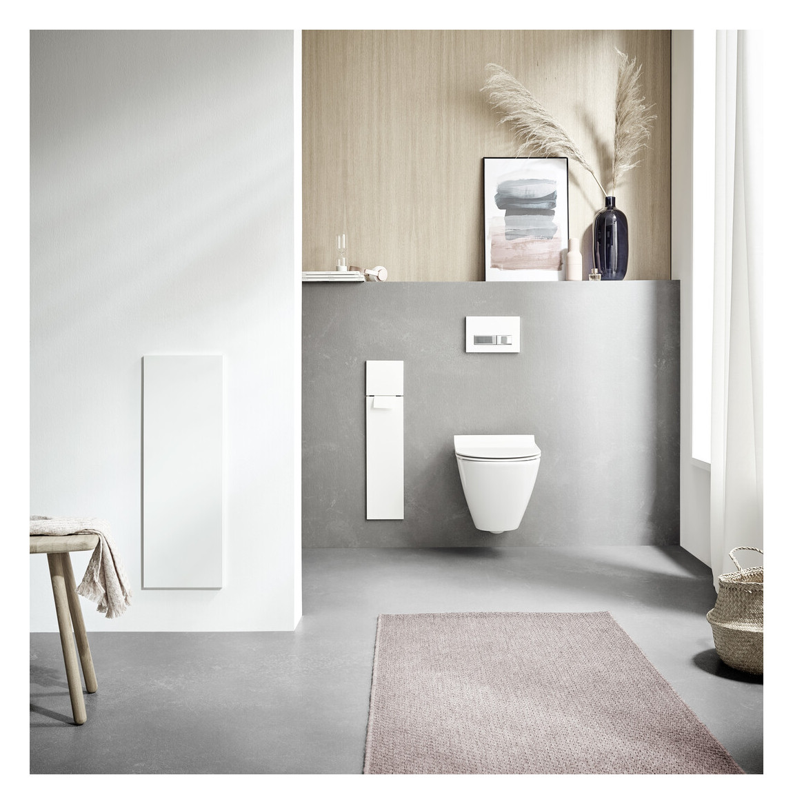 EMCO Unterputz-WC-Modul Asis pure 170x730mm, Türanschlag links, mit Fächern, weiss matt