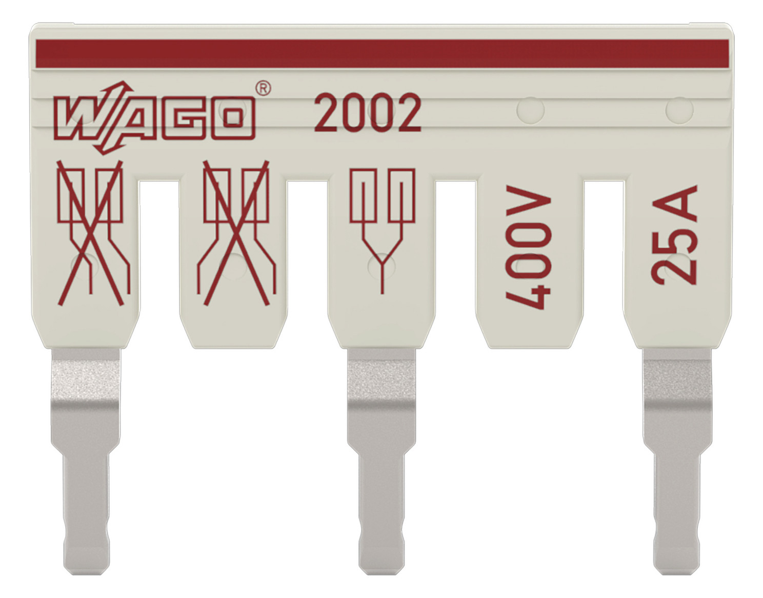 Schachtelverbinder 3p Serie 2002 steckb isol 25A m.Berührungss