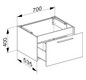 KEUCO Waschtisch-Unterschrank Royal 60 70x40x53,5cm, 1-türig, Frontauszug, Dekor weiß glanz