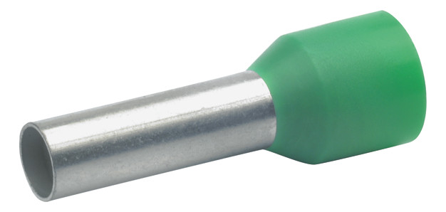 Aderendhülse 6qmm 12mm isol PP gn Cu Polypropylen (PP) verzinnt