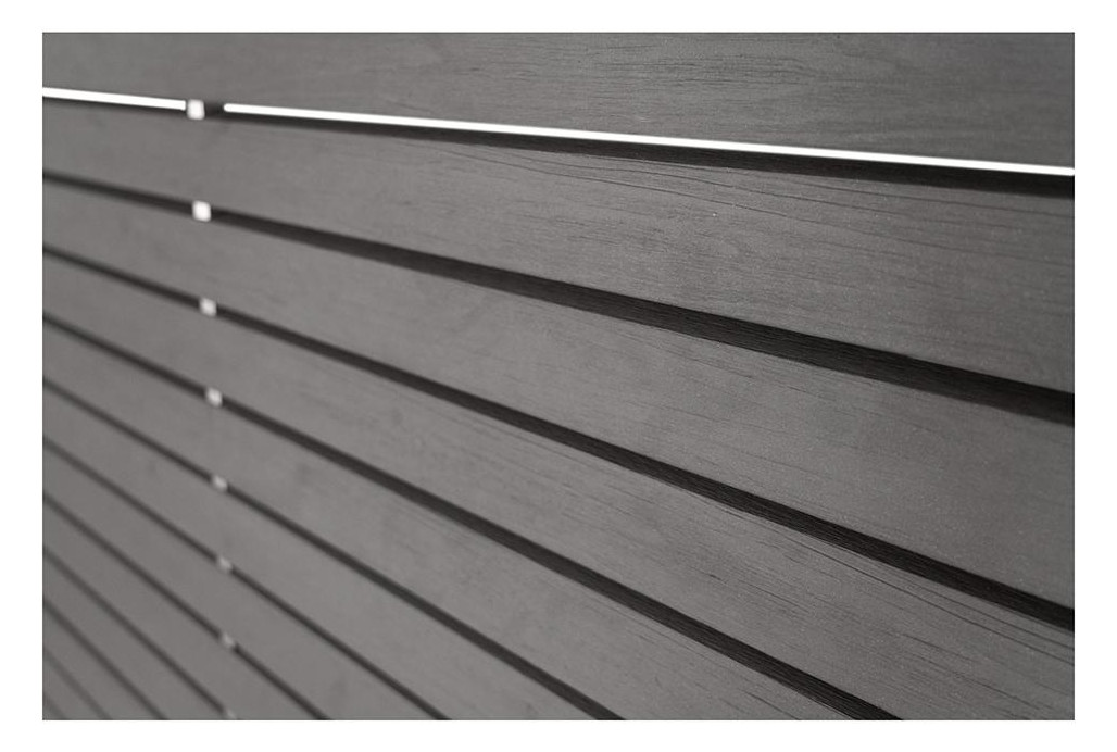 Bild HANÖ-Serie SCHIEFER 21 Lamellen Holzstruktur BPC-Rhombus-Steckzaun 20 x 75/68 x - n.a.-1