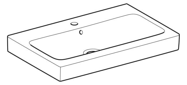 Geberit Waschtisch iCon 75 x 48,5 cm, weiß KeraTect, mit Hahnloch, mit Überlauf
