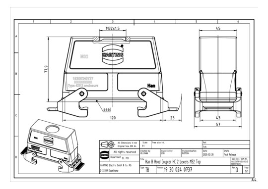 HART Kupplungsgehäuse M32    19300240737 