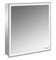 EMCO Unterputz-Lichtspiegelschrank prime 600x730mm, 1 Tür, Anschlag links, aluminium/weiss