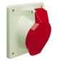 CEE-Anbausteckdose 5p 16A 400V/rt 6h Kst IP44 Schraubkl abgew 110x110mm