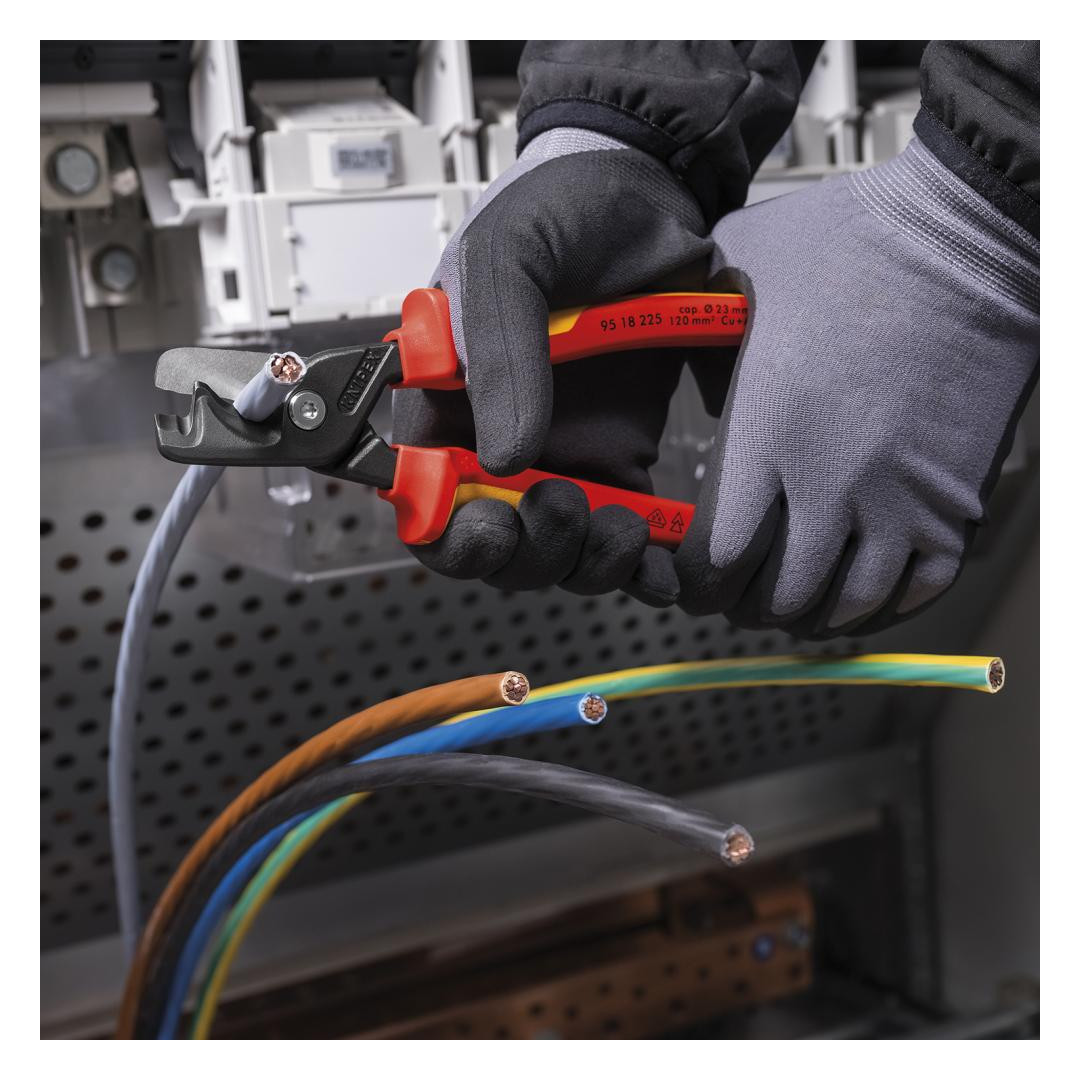 Bild Kabelschere SB VDE mit Mehrkomponenten-G riffen 225mm schlanke Kopfform KNIPEX-3