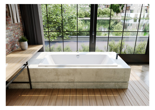 Kaldewei Badewanne ASYMMETRIC DUO 742 180x90cm, Grifflochbohrung, alpinweiß matt