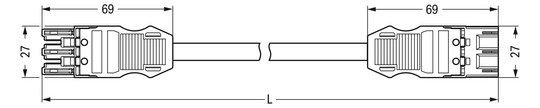 Verbindungskabel 3p Serie 771 H05VV-F ws 2,5qmm 3x2,5qmm L3000mm Buchse Stecker