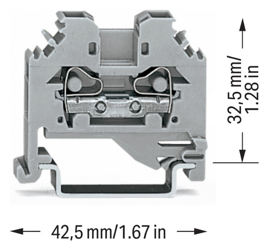 Reihenklemme 0,08-4qmm Serie 281 1Etage 2kl gr 32A Hutschiene TH35