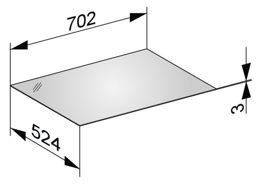 KEUCO Abdeckplatte Edition 11 70,2 x 0,3 x 52,4 cm, Weiß, Glas Weiß satiniert, ESG Glas Unterseite lackiert
