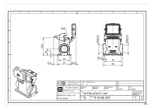 HART Sockelgeh.-Untert.M2x32 19300060297 
