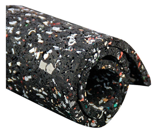 Gummi-Recycling-Matte, schwarz/farbig - 1,5x5m, 8mm stark