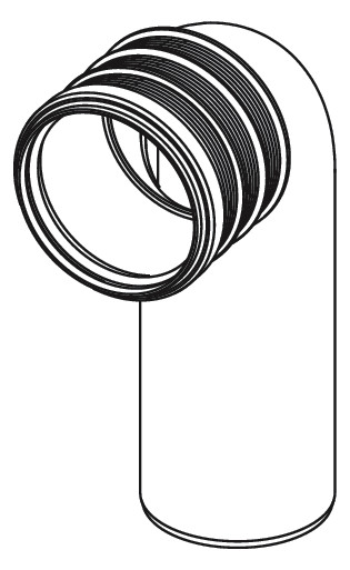 TECE WC-Anschlussbogen TECEprofil 90Grad, DN 90/90, PE-HD