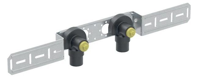 Geberit Anschlusswinkel FlowFit Ø 20 mm x Rp 1/2, AD 10 cm, 90Grad, 2-fach, vormontiert