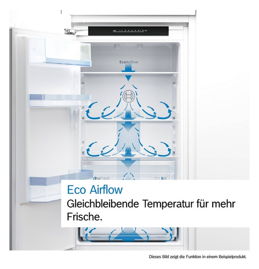 Kühlschrank EB E 204l N1225mm integr ws Schlepp 101kwh B541mm H1221mm