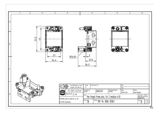 Harting Han Gelenkrahmen     09140060361 