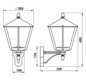 Wandanbauleuchte 57W HV sw IP44 E27 Ø260x450mm