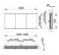 KEUCO Spiegelschrank Royal Modular 2.0 DALI 1500 x 700 x 120 mm, 2 Steckdosen, Wandeinbau, 3 Türen, beleuchtet