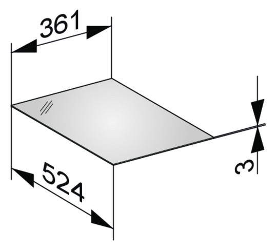 KEUCO Abdeckplatte Edition 11 36,1 x 0,3 x 52,4 cm, Weiß, Glas Weiß satiniert, ESG Glas Unterseite lackiert