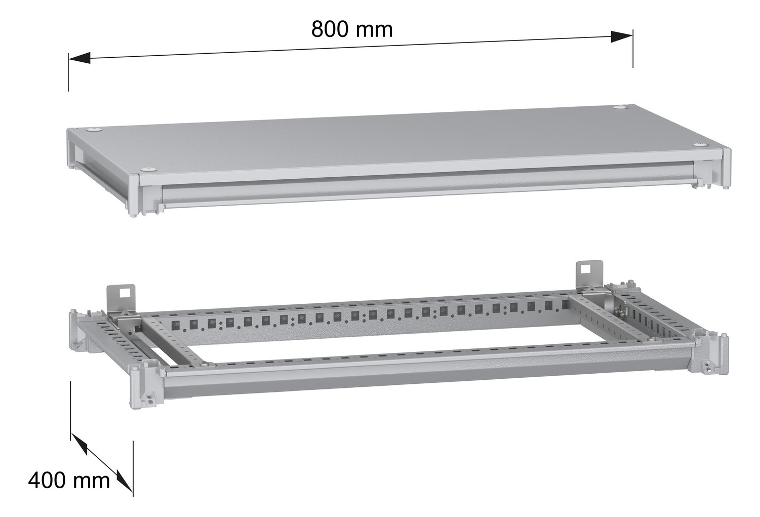 Profil 45x800x400mm Metall gr RAL7035