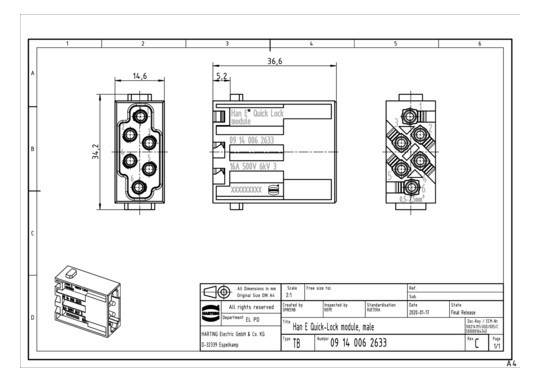 HART Han E Quick-Lock module 09140062633 
