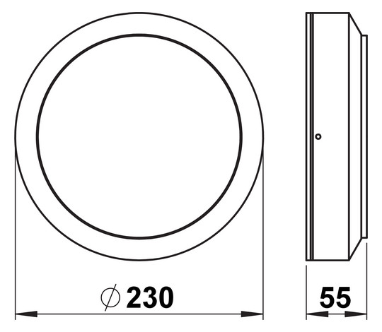 LED-Kunststoffleuchte 24W 3000K 2400lm ws Konv IP44 Ø230x55mm