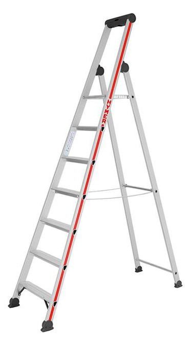 Bild Stufenstehleiter 7Stufen Standhöhe 1,58m 7 Stufen Standhöhe 1,58 m - ALUPRO concept-0
