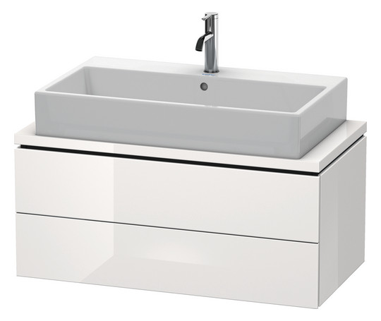 Duravit Waschtisch-Unterschrank Compact L-Cube 92 x 47,7 cm, eiche terra, für Konsole, 2 Schubkästen