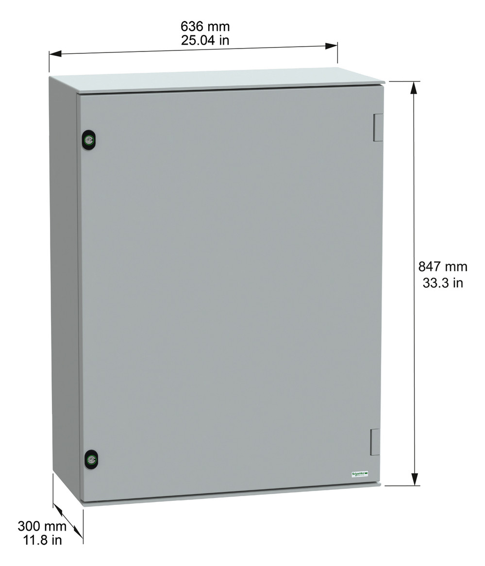 Schaltschrank Kst IP66 B636xH847xT300mm m.MPL unbeh RAL7035