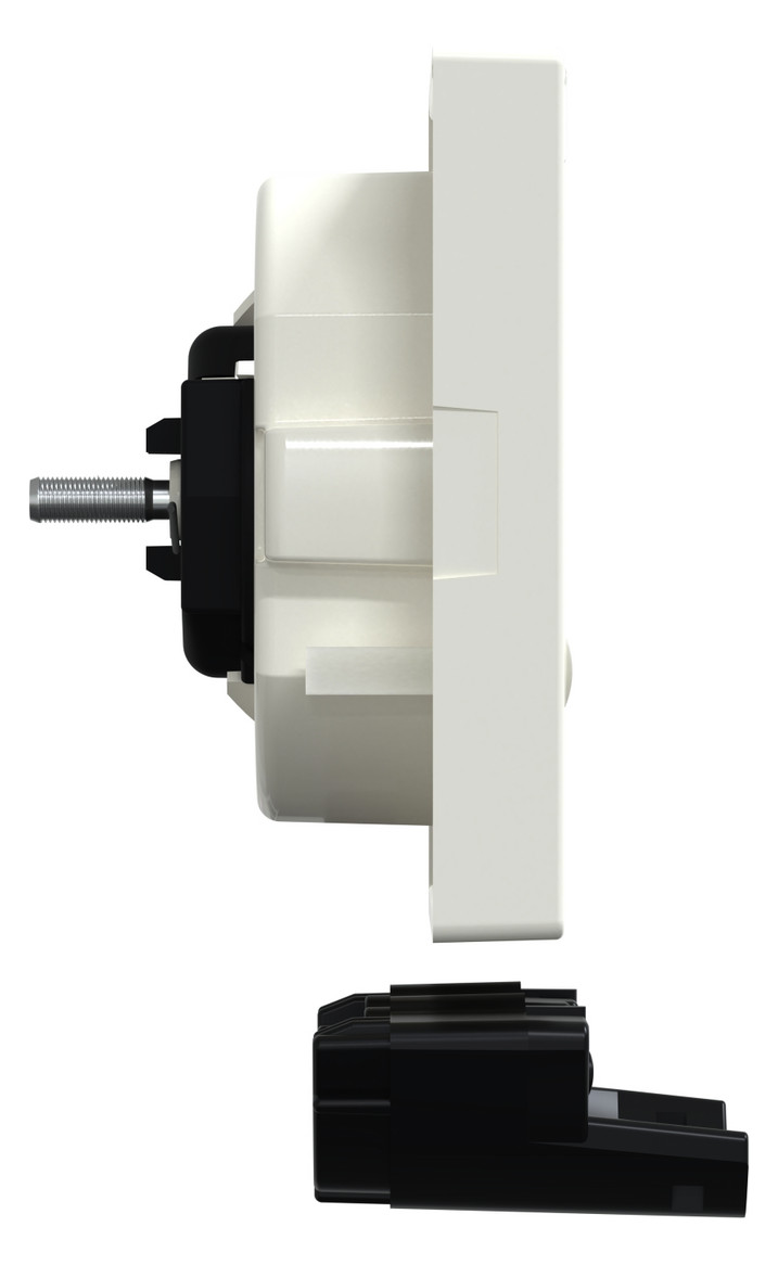 Steckdose 1f polws glz System M UP m.BS IP20 Mit erhöhtem Berührungsschutz