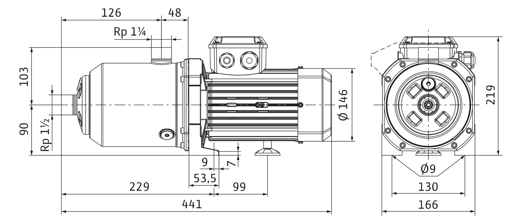 Wilo Hochdruck-Kreiselpumpe Medana CH1-L.1003-1/E/E/10T,Rp11/2,Rp11/