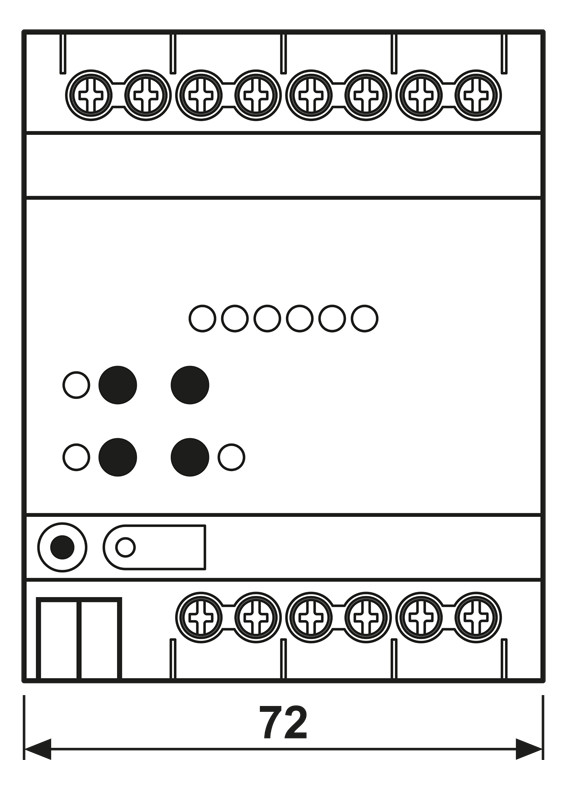 Heizungsaktor KNX REG 6Ausg 0,16A 24-230V Ventilschutzfunktion